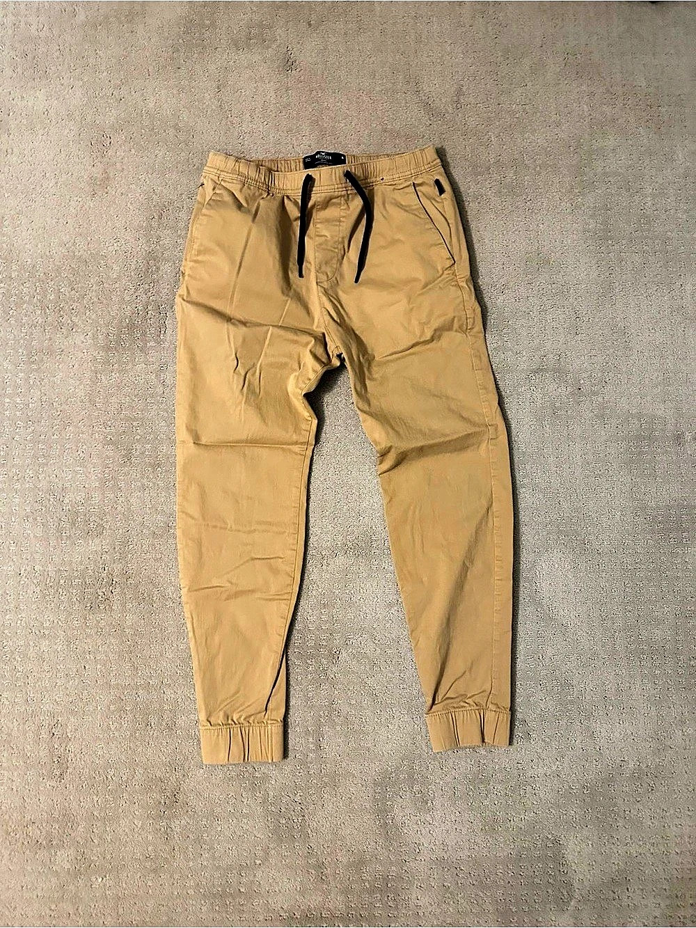 Hollister Advanced Stretch Twill Jogger Cargo Pants, Tan, Size M
